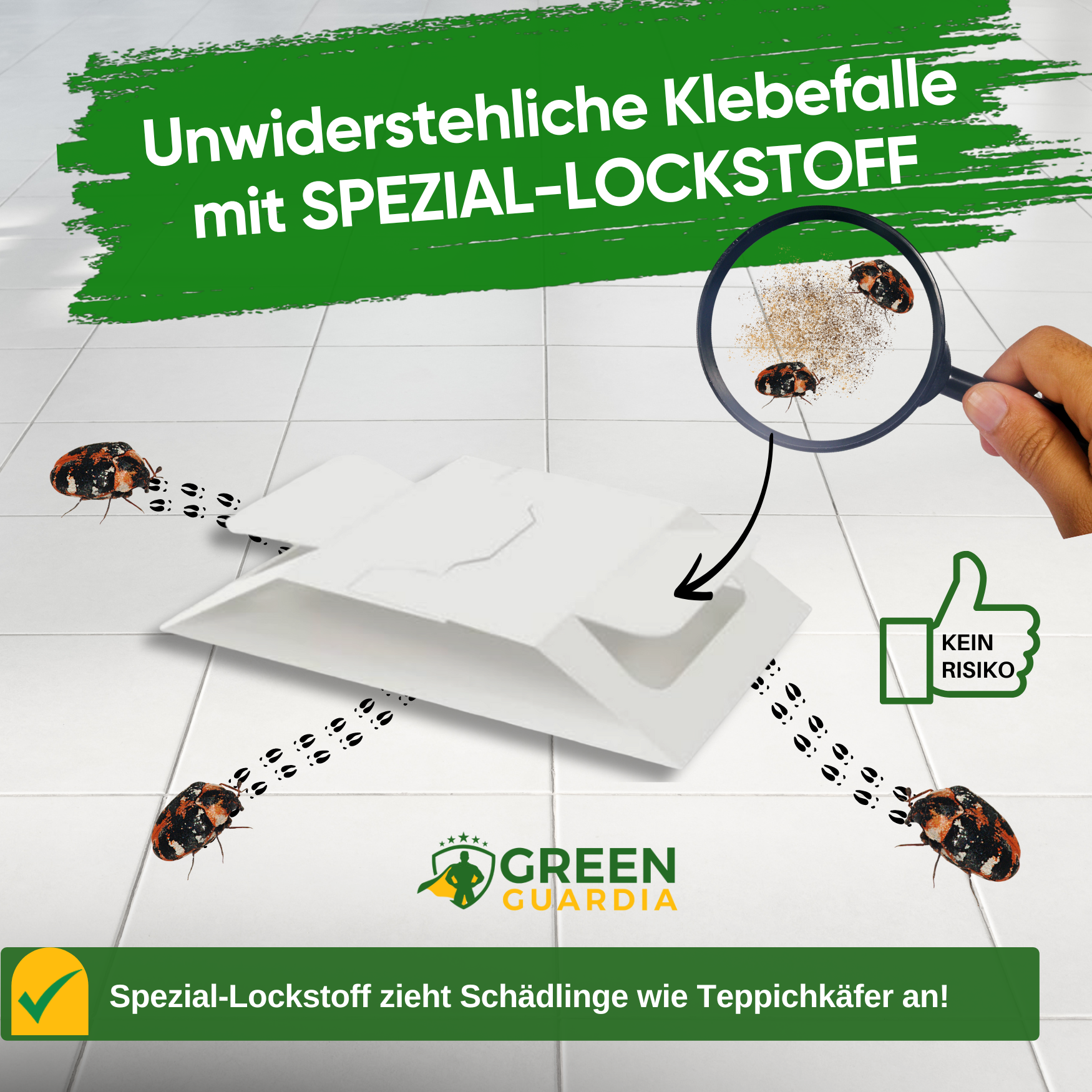 Teppichkäfer Falle mit Spezial-Lockstoff