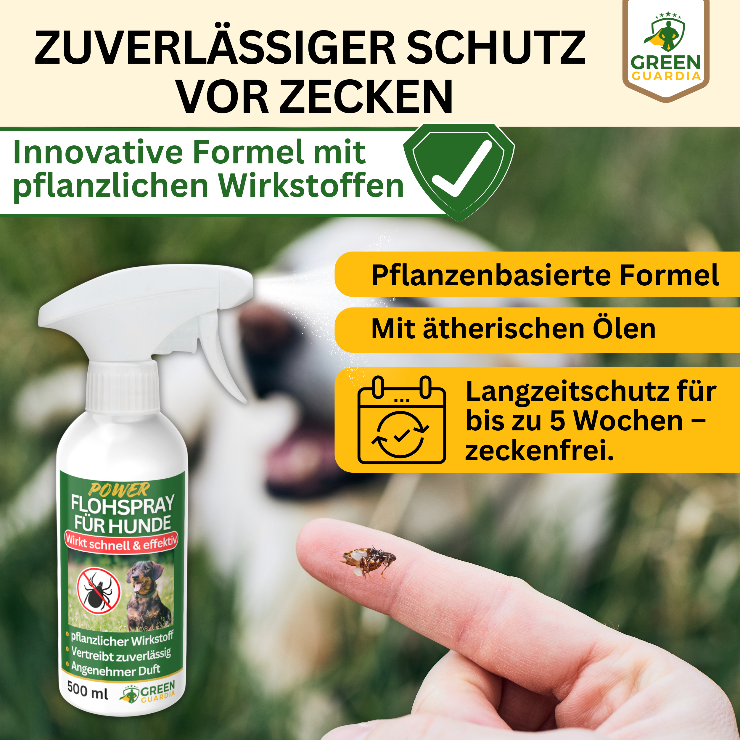 Flea repellent spray power concentrate for dogs