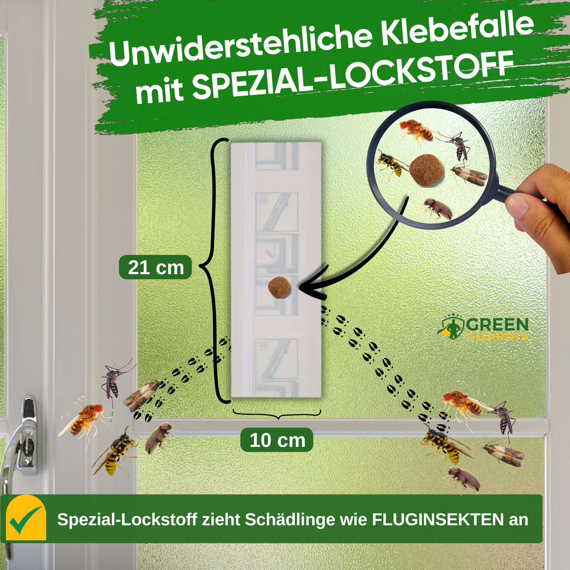 Fluginsekten Fenster-Falle mit Spezial-Lockstoff