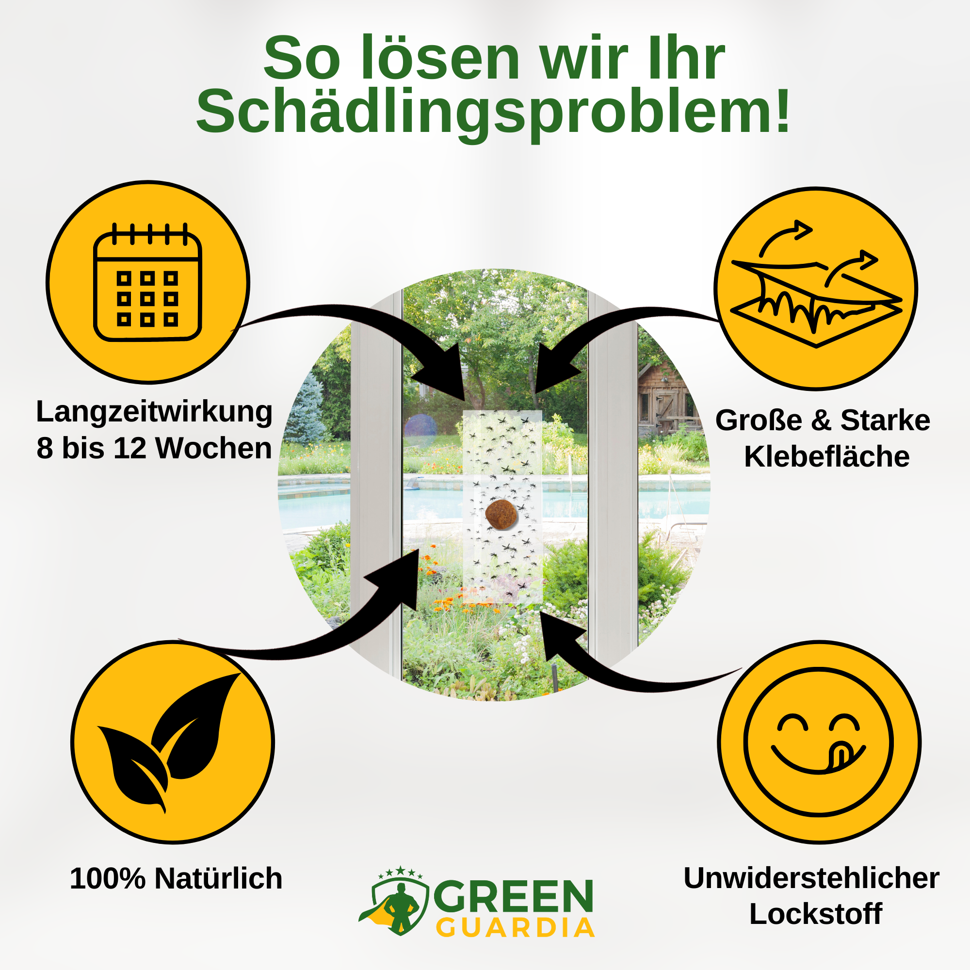 Fluginsekten Fenster-Falle mit Spezial-Lockstoff