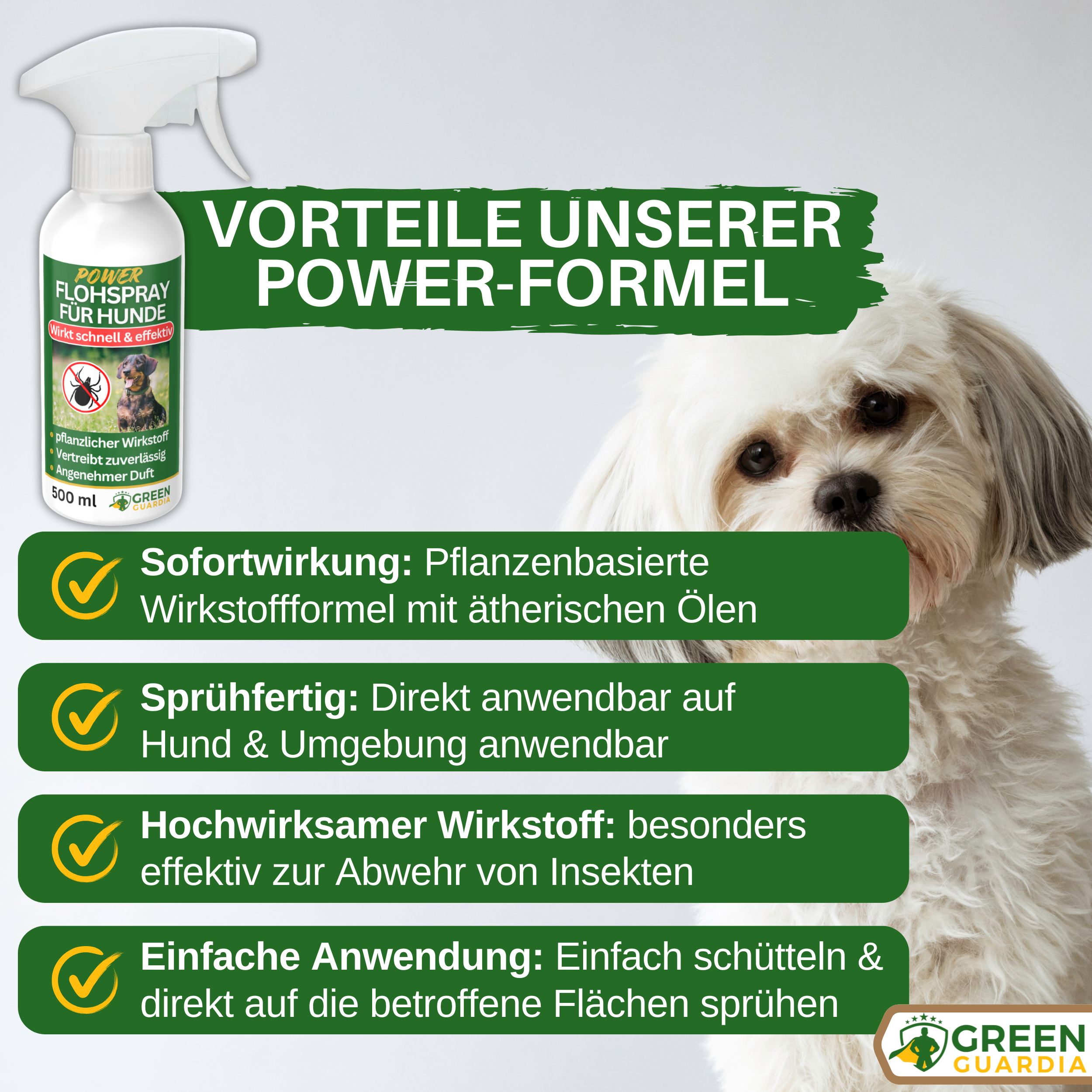 Flea repellent spray power concentrate for dogs