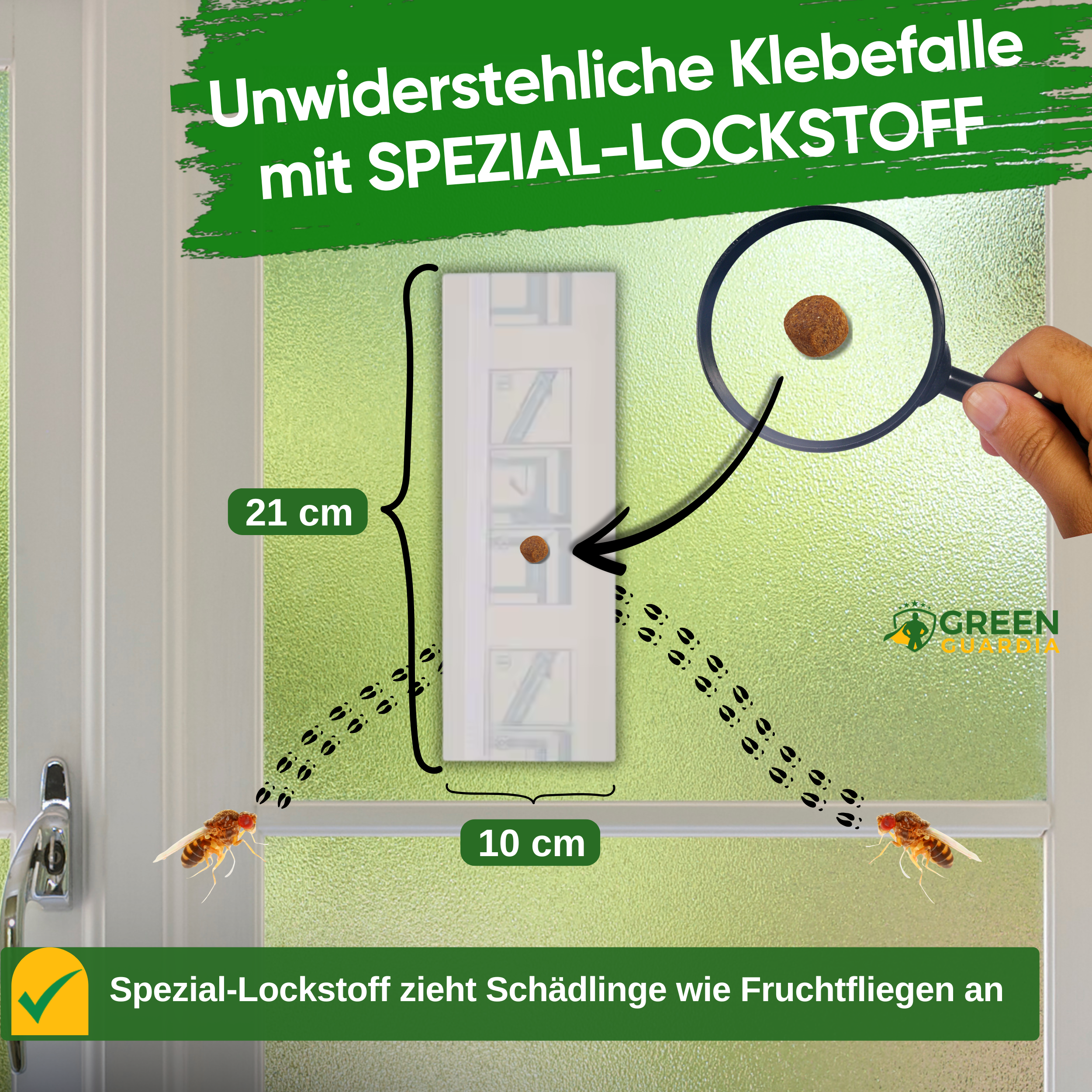 Fruchtfliegen Fenster-Falle mit Spezial-Lockstoff