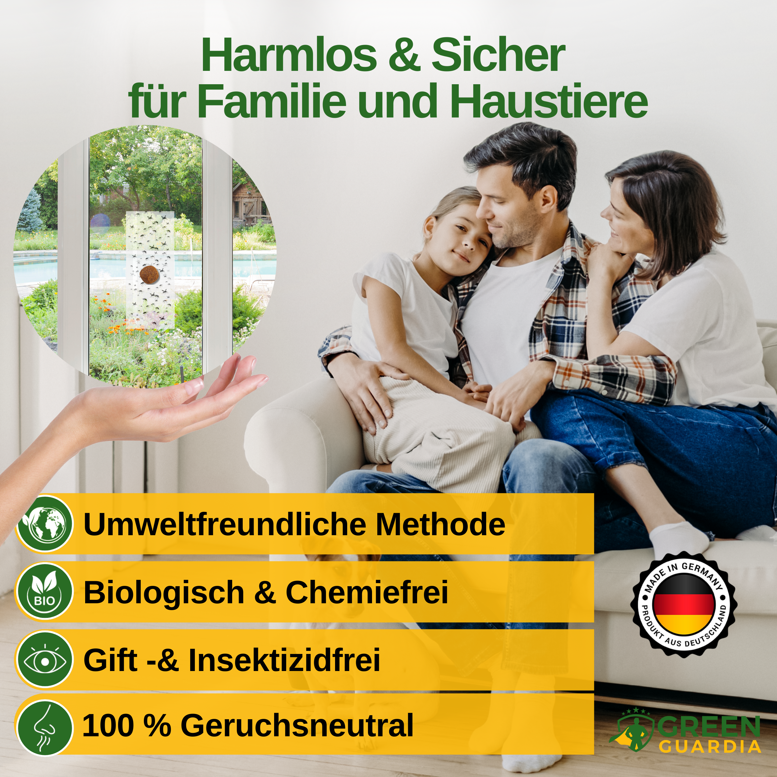 Fruchtfliegen Fenster-Falle mit Spezial-Lockstoff